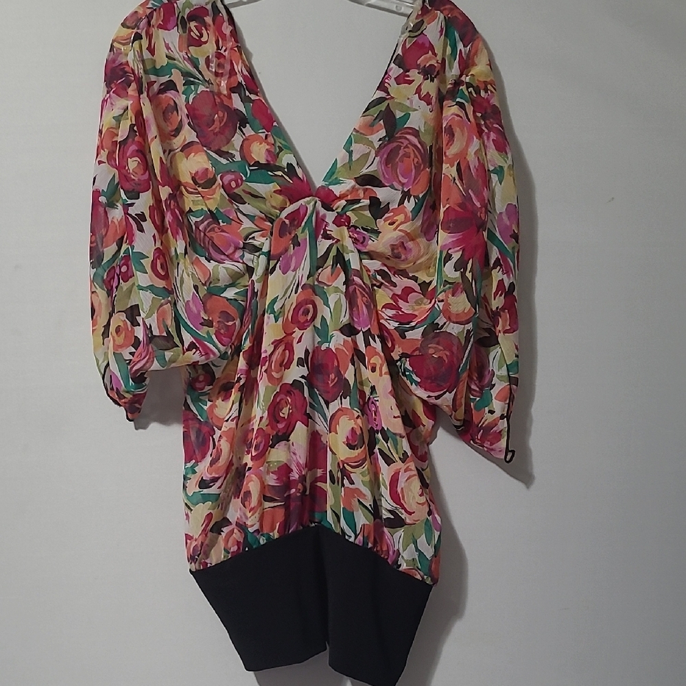 Floral V-Neck Women's Top